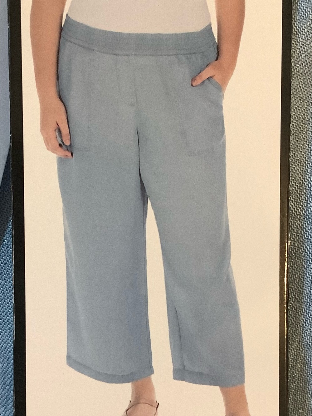 Hilary Radley Wide Leg Light Blue Elastic Waist Tencel Pants, Women’s Sz. XL